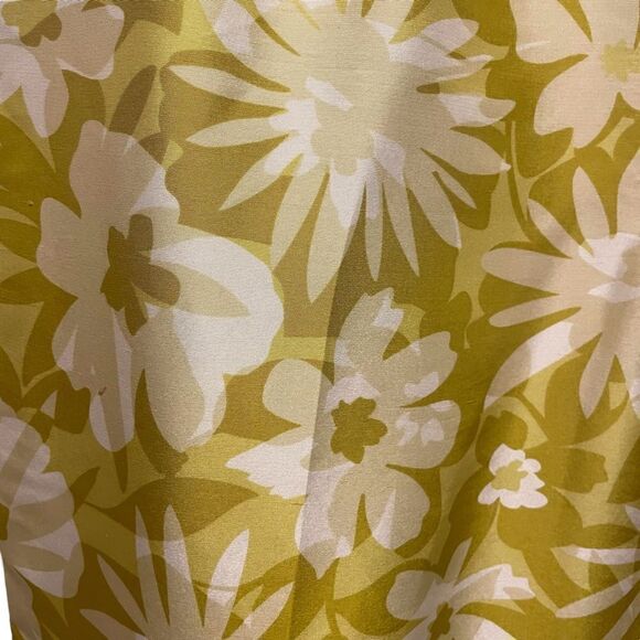 Vintage 2000’s Robbie Bee Silk Chartreuse Floral Pants - Picture 2 of 5